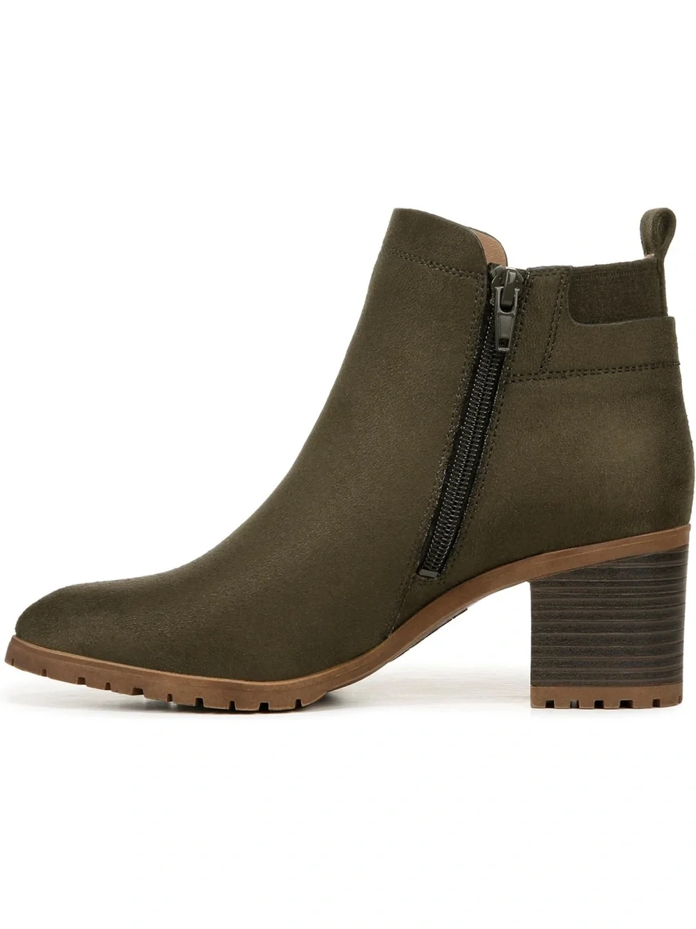 NWT Women's Life Stride Maggie Brown Block Heel Ankle Boots Size 11W